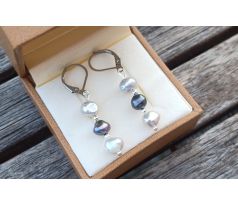 Říční perly náušnice na chirurgické oceli, perlové náušnice