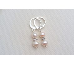 Bílé říční perly perlové náušnice na chirurgické oceli