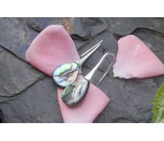 Abalone paua perleť náušnice Novozélandské mušle