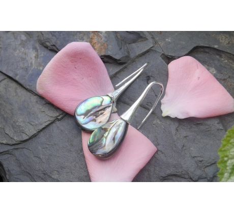 Abalone paua perleť náušnice Novozélandské mušle
