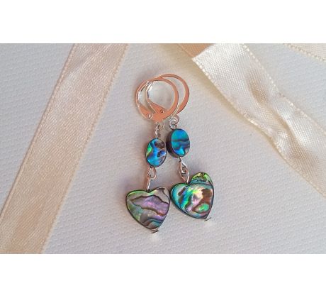 Abalone shell perleť novozélandské mušle romantické náušnice