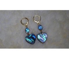 Abalone paua perleť náušnice na pozlacené chirurgické oceli