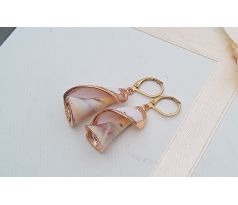 Vzácné mušle Filipíny náušnice na pozlacené chirurgické oceli