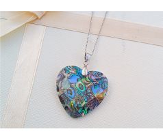 Paua srdce přívěsek na chirurgické oceli