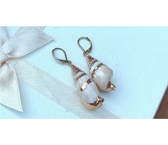 Velké přírodní mušle z Filipín náušnice na pozlacené chirurgické oceli