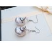 Perleťové mušle a říční perly náušnice na chirurgické oceli