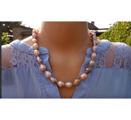 Vzácné zlaté velké perly z jižního Pacifiku perlový náhrdelník