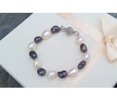 Velké říční perly uzlíkovaný perlový náramek