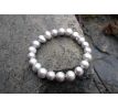 Mořské top šedé perly 8 mm pružný perlový náramek se zirkony