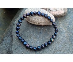 Tmavé říční perličky pružný perlový náramek