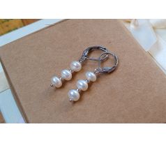 Prvotřídní říční perly perlové náušnice na chirurgické oceli