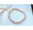 Růžové říční perly uzlíkovaný perlový náramek