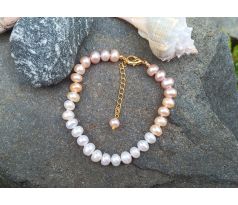 Prvotřídní říční perly duhový uzlíkovaný perlový náramek