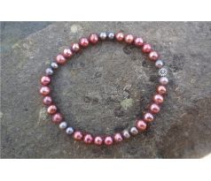 Mořské kulaté perly hnědo šedý pružný perlový náramek