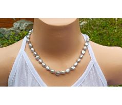 Říční šedé perly perlový náhrdelník a náramek v jednom