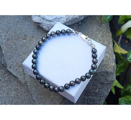 Tmavé mořské perly AAA kvalita perlový náramek