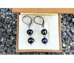 Tmavé mořské perly romantické perlové náušnice na chirurgické oceli