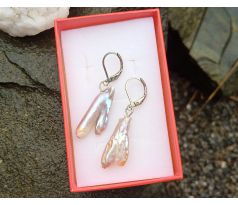 Vzácné mořské barokní perly perlové náušnice na chirurgické oceli