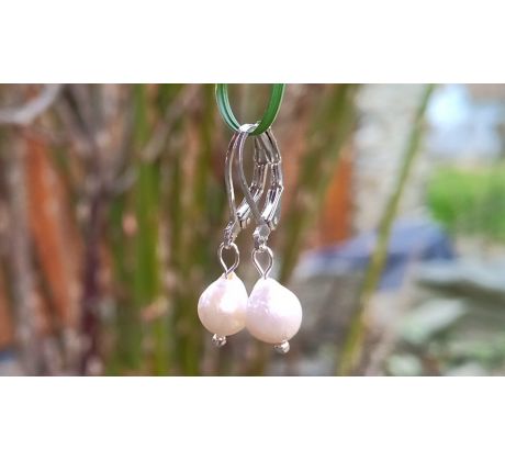 Říční barokní perly perlové náušnice na chirurgické oceli