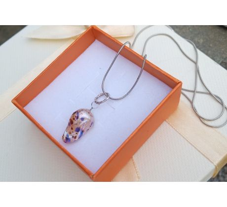 Jihomořská barokní perla na řetízku z chirurgické oceli perlový náhrdelník