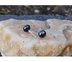 Tmavé říční perly náušnice puzety, perlové náušnice