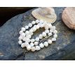 Říční bílé perly uzlíkovaný perlový náhrdelník