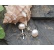 Říční perly bílé perlové náušnice puzety