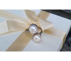 Perlový prstýnek s říčními velkými perlami 9 mm chirurgická ocel