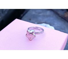 Fialková mořská perla hvězdička perlový prstýnek chirurgická ocel