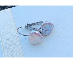 Mořské perly srdíčka perlové náušnice chirurgická ocel