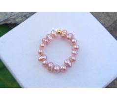 Pružný perlový prstýnek z fialkových říčních perel top kvality