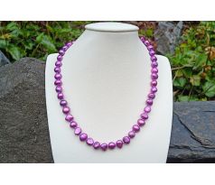 Purpurové říční perly romantický perlový náhrdelník