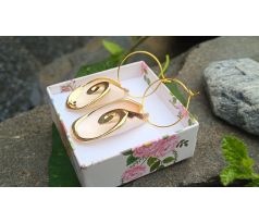 Mušle z Filipín náušnice na pozlacené chirurgické oceli