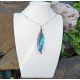 Abalone paua perleť vyřezávaný list na nerez řetízku, perleťový náhrdelník