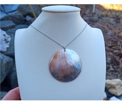 Abalone paua perleť na řetízku z chirurgické oceli, perleťový náhrdelník