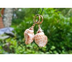 Tichomořské mušle pozlacené romantické náušnice