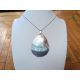 Abalone paua Novozélandská perleť přívěsek na řetízku z chirurgické oceli