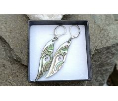 Abalone paua perleť elegantní náušnice na chirurgické oceli