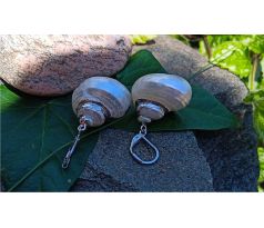 Perleťově duhové mušle náušnice na chirurgické oceli