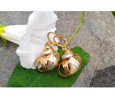 Perleťově duhové mušle pozlacené náušnice