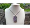 Ametyst kámen králů přívěsek na řetízku z chirurgické oceli, náhrdelník