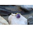 Ametyst elegantní prstýnek chirurgická ocel