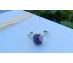 Ametyst elegantní prstýnek chirurgická ocel