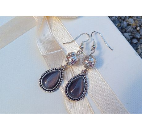 Ametyst elegantní  minerálové náušnice