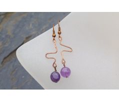 Ametyst tepané minerálové náušnice