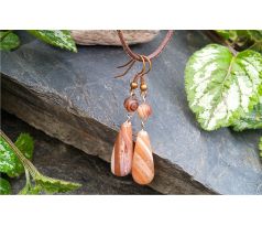 Ebenový achát minerálové energické náušnice