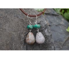 Achát a variscit minerálové náušnice na chirurgické oceli