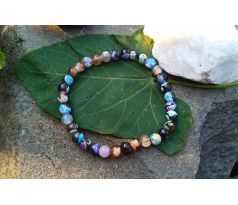 Multicolor achát 6 mm pružný minerálový náramek