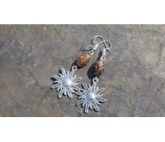 Mystické náušnice s tibetským dzí achátem