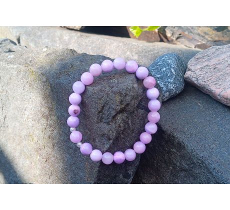 Ledový achát a říční perličky pružný náramek